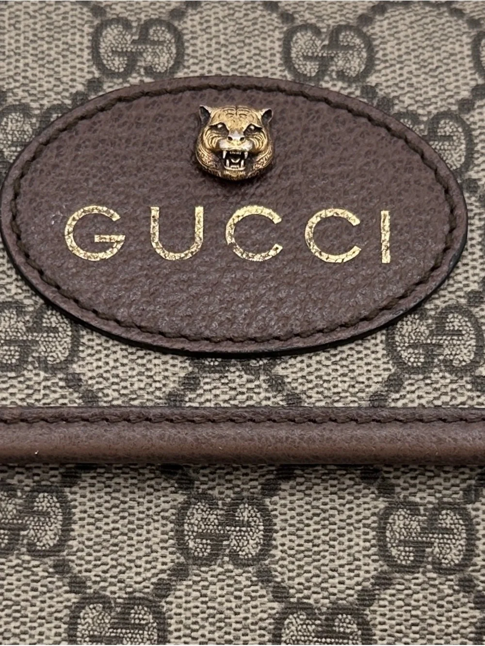 Gucci Neo Vintage GG Supreme Tiger Head Belt Bag Waist Pouch 493930